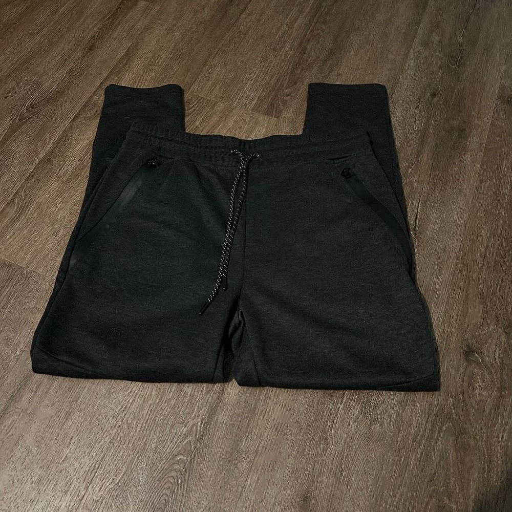Southpole Mens Drawstring Elastic waistband Joggers Black Zipper Pockets Size L